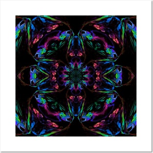 Goth Stained Glass Window Neon Posters and Art